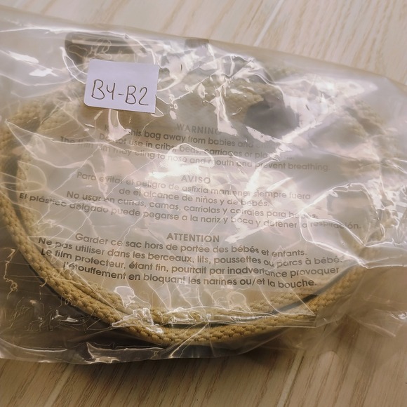 Boston Scott Golf Apparel Woven Belt Beige Navy Blue Striped Adjust Up To 40" - Picture 4 of 4